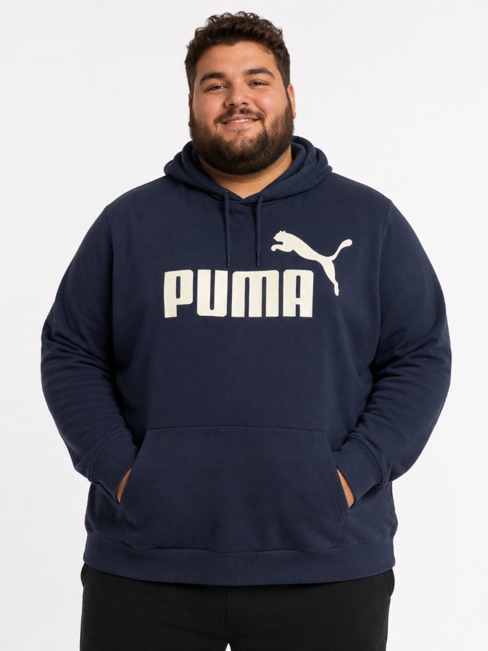 Puma Navy Logo Fleece Hoodie Pullover Men’s 3X
